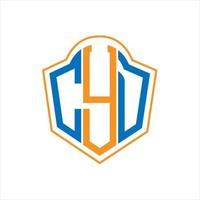 CYD abstract monogram shield logo design on white background. CYD creative initials letter logo. vector