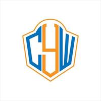 CYW abstract monogram shield logo design on white background. CYW creative initials letter logo. vector