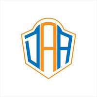 DAA abstract monogram shield logo design on white background. DAA creative initials letter logo. vector