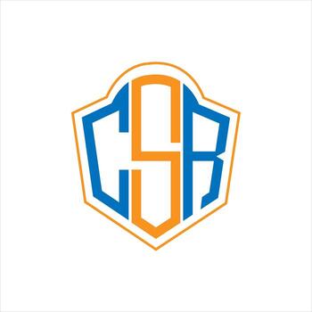 CSR abstract monogram shield logo design on white background. CSR creative initials letter logo. vector