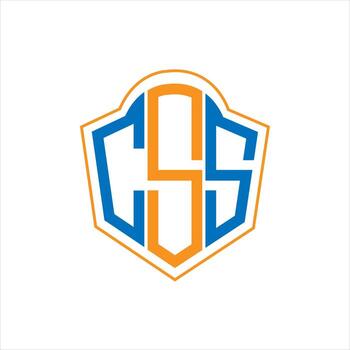 CSS abstract monogram shield logo design on white background. CSS creative initials letter logo. vector