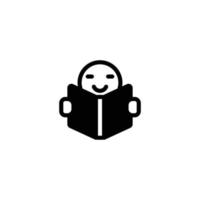 reading book icon. solid icon vector