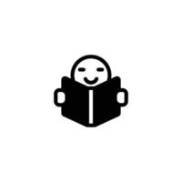 reading book icon. solid icon vector