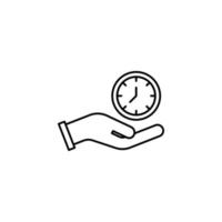 clock in hand icon. outline icon vector