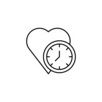 hora a amor iconos contorno icono vector