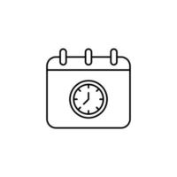 calendar and clock icon. outline icon vector