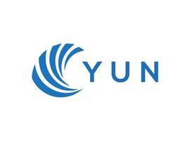 YUN letter logo design on white background. YUN creative circle letter logo concept. YUN letter design. vector
