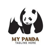 Cute Panda vector illustration in modern style logo, perfect for brand product logo design