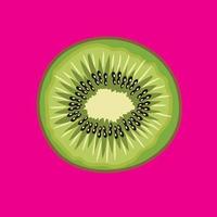 Kiwi fruit vector illustration in decorative style pop color, perfect for t shirt design and kid education icon