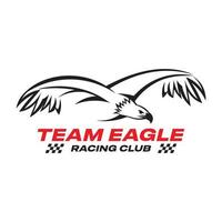 Flying eagle in line draw style, perfect for sport team and brand fashion logo design vector