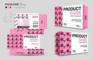 Cosmetic box design, Supplements box template, Package design template, 3d Box Packaging design, cosmetic label, medical label, soap label, packaging design vector, Package boxes mockup vector