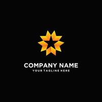 Logo star on isolated black background vector