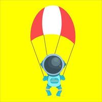 astronauta personaje en linda dibujos animados estilo vector