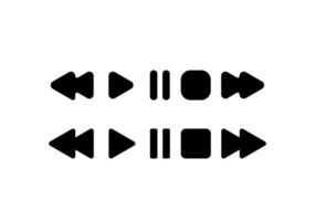 Music and video interface vector icon. pause, stop, reverse and forward icon.