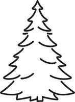 Minimalist Hand-Drawn Pine Tree Illustration in Flat Design Style vector