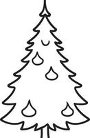 Minimalist Hand-Drawn Pine Tree Illustration in Flat Design Style vector