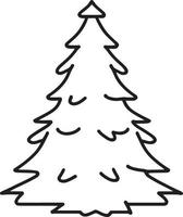 Minimalist Hand-Drawn Pine Tree Illustration in Flat Design Style vector