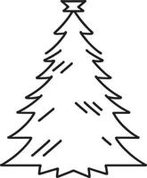 Minimalist Hand-Drawn Pine Tree Illustration in Flat Design Style vector