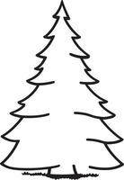 Minimalist Hand-Drawn Pine Tree Illustration in Flat Design Style vector