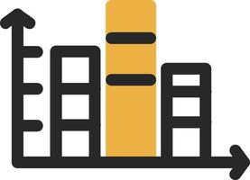 Stacked Bar Chart Vector Icon Design