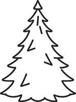 Minimalist Hand-Drawn Pine Tree Illustration in Flat Design Style vector