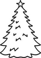 Minimalist Hand-Drawn Pine Tree Illustration in Flat Design Style vector