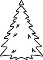 Minimalist Hand-Drawn Pine Tree Illustration in Flat Design Style vector