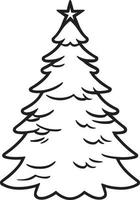 Minimalist Hand-Drawn Pine Tree Illustration in Flat Design Style vector