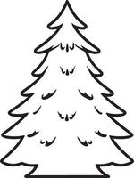 Minimalist Hand-Drawn Pine Tree Illustration in Flat Design Style vector