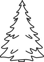 Minimalist Hand-Drawn Pine Tree Illustration in Flat Design Style vector