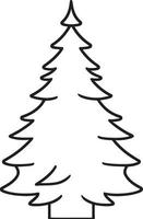 Minimalist Hand-Drawn Pine Tree Illustration in Flat Design Style vector