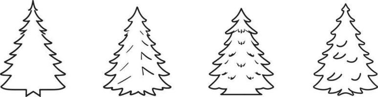 minimalista dibujado a mano pino árbol ilustración en plano diseño estilo vector