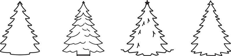 Minimalist Hand-Drawn Pine Tree Illustration in Flat Design Style vector