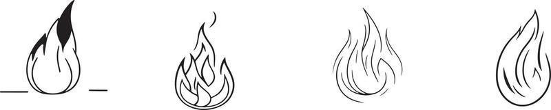 Simple Hand-Drawn Bonfire Outline in Flat Design vector