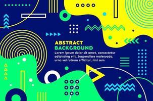 Modern abstract memphis background design. Bright abstract shapes flow graphic art. vector