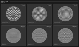 Modern abstract triangle globe design template set. Digital pixel circle vector graphic.
