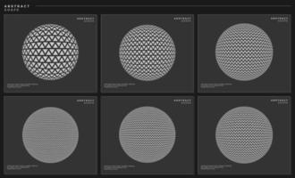 Modern abstract triangle globe design template set. Digital pixel circle vector graphic.