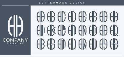 Abstract tube letter H logo design. Modern line capsule HH H letter logo vector template.