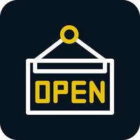 Cafe Open Sign Vector Icon Design