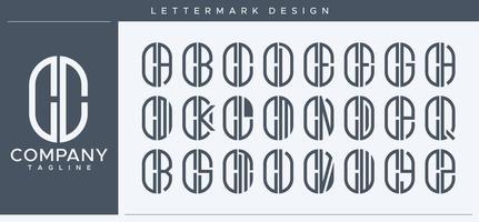 Abstract tube letter C logo design. Modern line capsule CC C letter logo vector template.