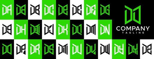 Modern abstract initial DD D letter logo design. Simple D logo vector template set.