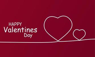 illustration vector graphic of simple valentines day background with line art design