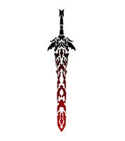 illustration vector graphic of tribal art design fantasy sword