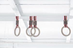 Hand holding Handle on ship ,Handle loop in the passenger ships,select focus photo