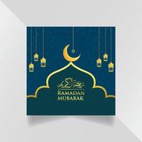 Ramadan kareem traditional islamic festival religious social media banner vector