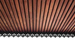 wooden slat ceiling with exposed beams,wooden ceiling roof,lanna Thailand architecture style photo