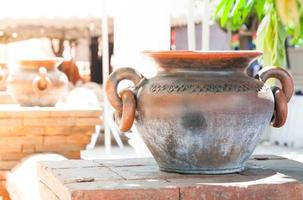 Old traditional vintage pot,terracotta amphora photo