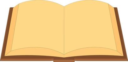 Old empty opened book with copy space vector illustration