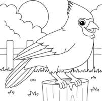 Cardinal Animal Coloring Page for Kids vector