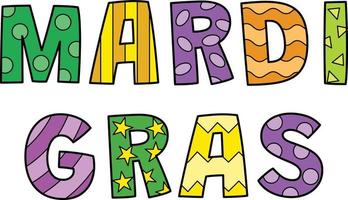 Happy Mardi Gras Cartoon Colored Clipart vector